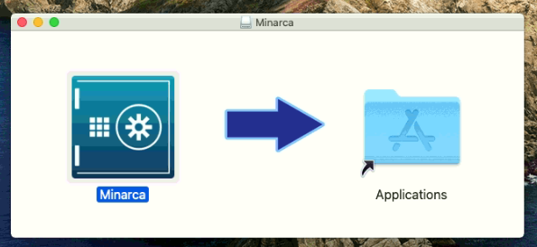Open Minarca Disk image with Finder